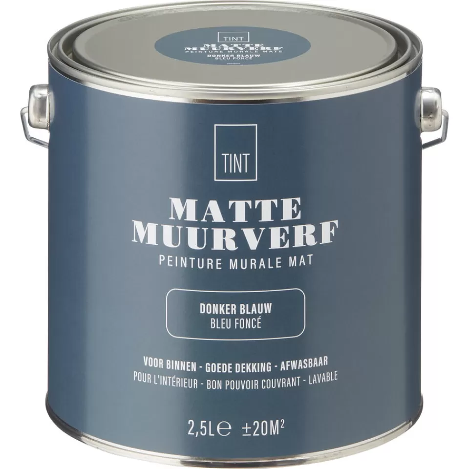 Kwantum Muurverf Mat Donker Blauw 2.5 L | Muurverf